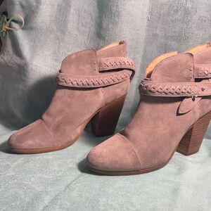 Rag & Bone Italian Suede Booties Braided Trim Size 41 Fits US 8.5–9 Retail $500